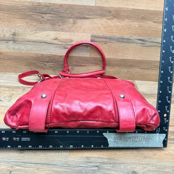 Borse in Pelle Made Italy red Leather Handbag Tote  shoulder bag